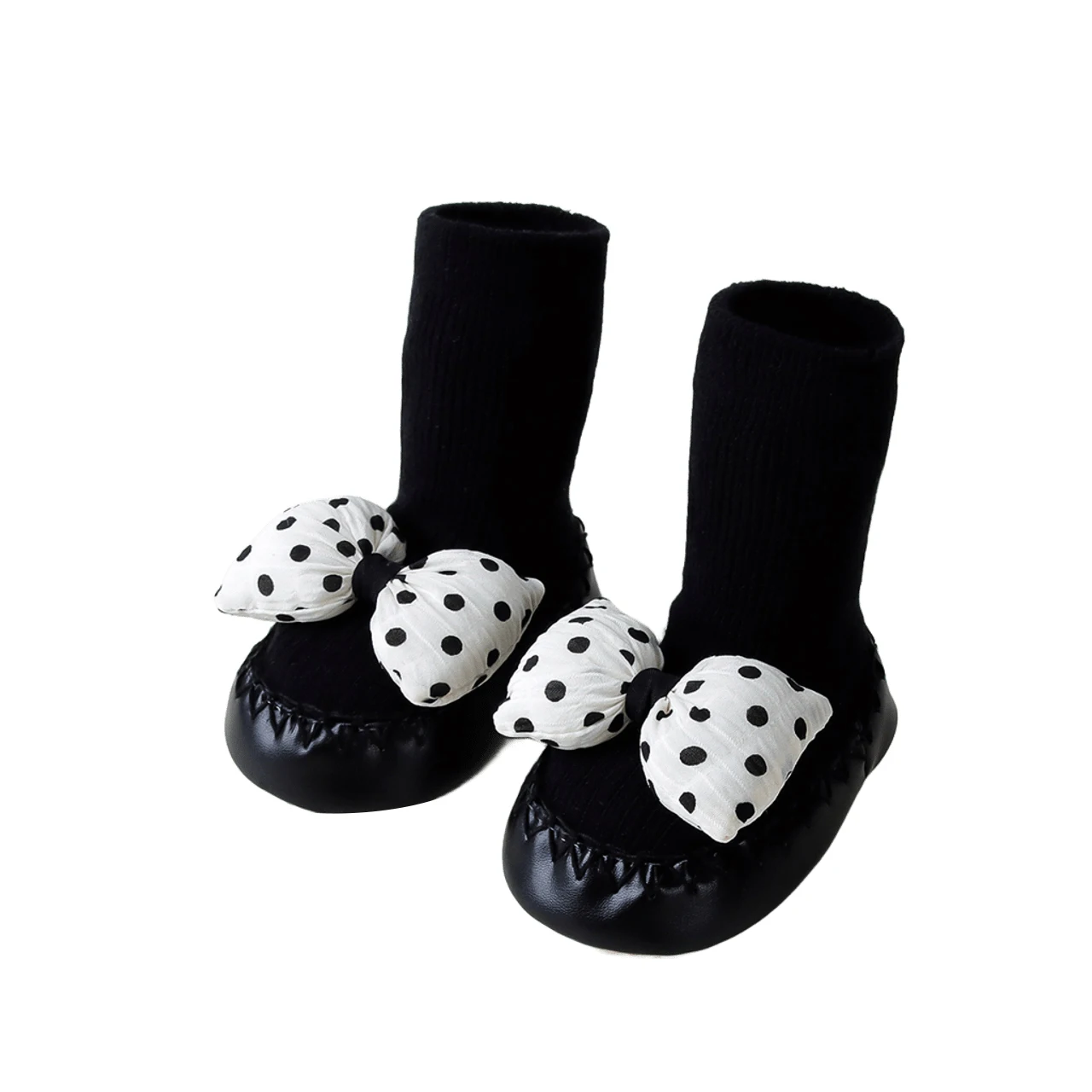Chaussons coréens mignons à nœud pour bébé fille, en coton doux, pour le printemps et l'automne, chaussures de sol pour nourrissons, premiers pas pour enfants, chaussures pour nouveau-nés