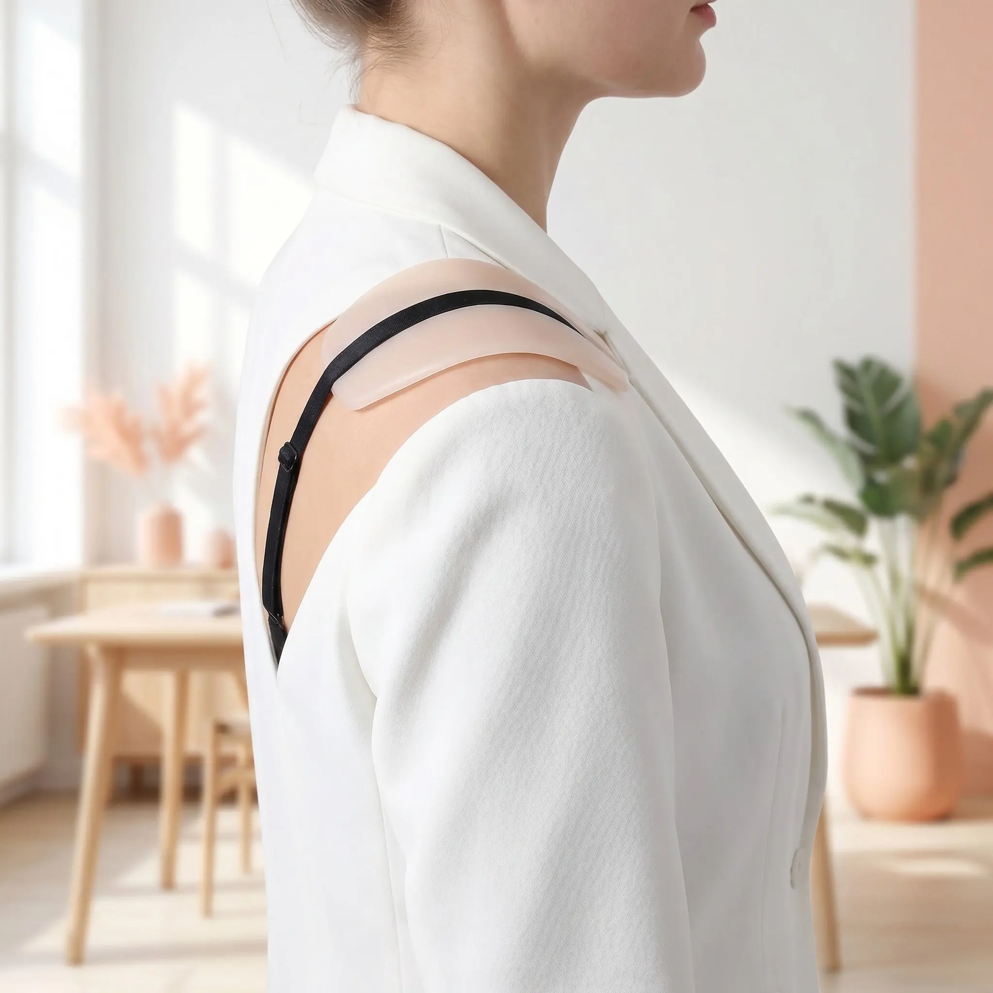 20Pcs Invisible Shoulder Pads Seamless Silicone Bra Strap Cushions Anti Slip Non Slide Strap Stay Pads for Dress Work Casual
