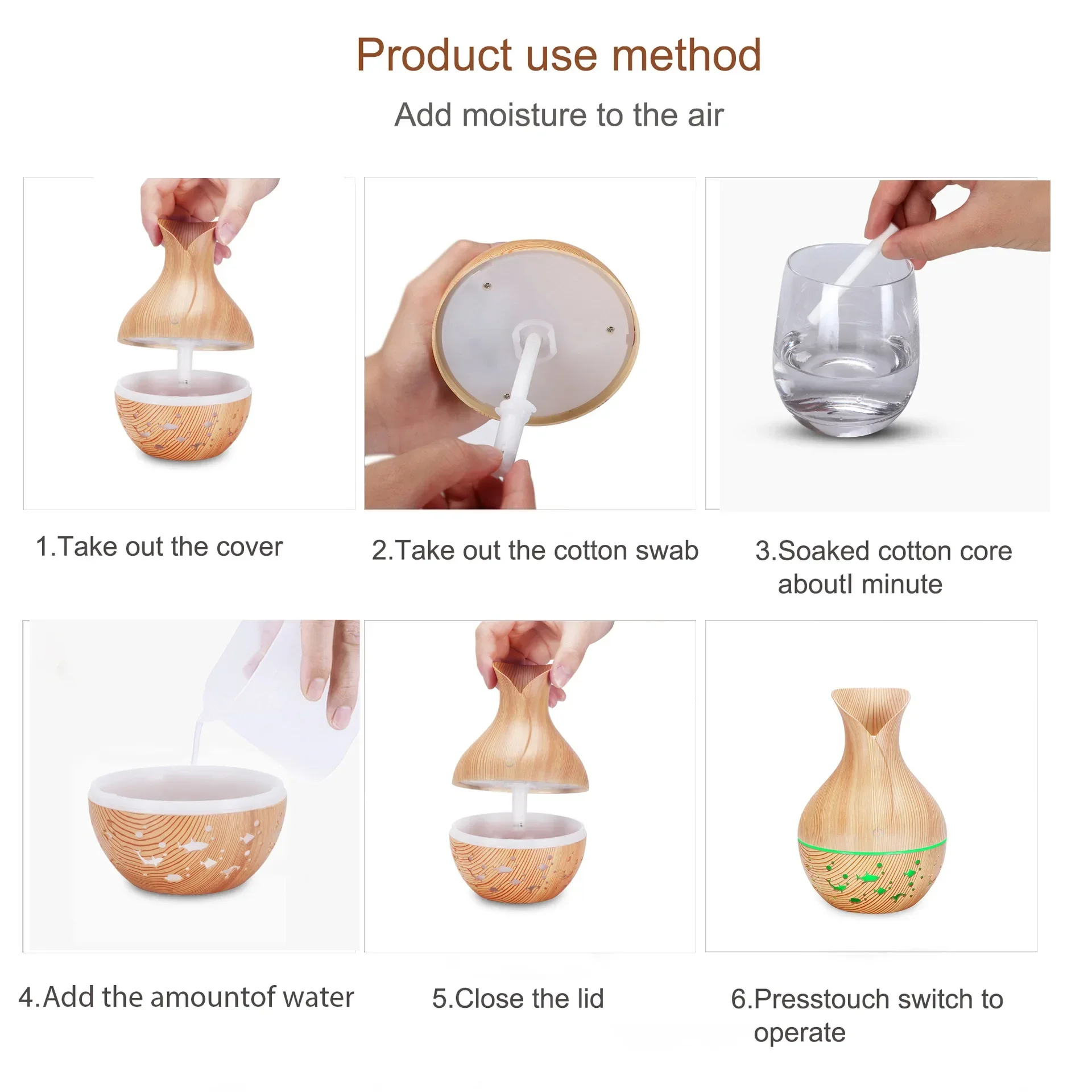 130ML Mini Humidifier USB Ultrasonic Air Humidifier LED Lamp Essential Oil Diffuser Car Purifier Aroma Anion Mist Maker Portable