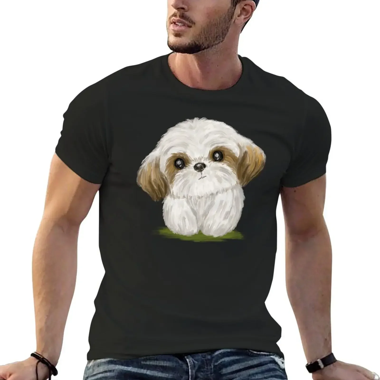 Cute Shih Tzu T-Shirt hippie clothes basketball graphic tees Blouse cheap stuff mens graphic t-shirts anime