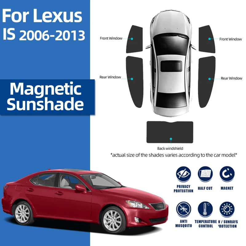 Dla Lexus IS XE20 250 300 2006-2012 magnetyczna osłona przeciwsłoneczna do samochodu tarcza przednia szyba tylna osłona przeciwsłoneczna szyby bocznej osłona przeciwsłoneczna