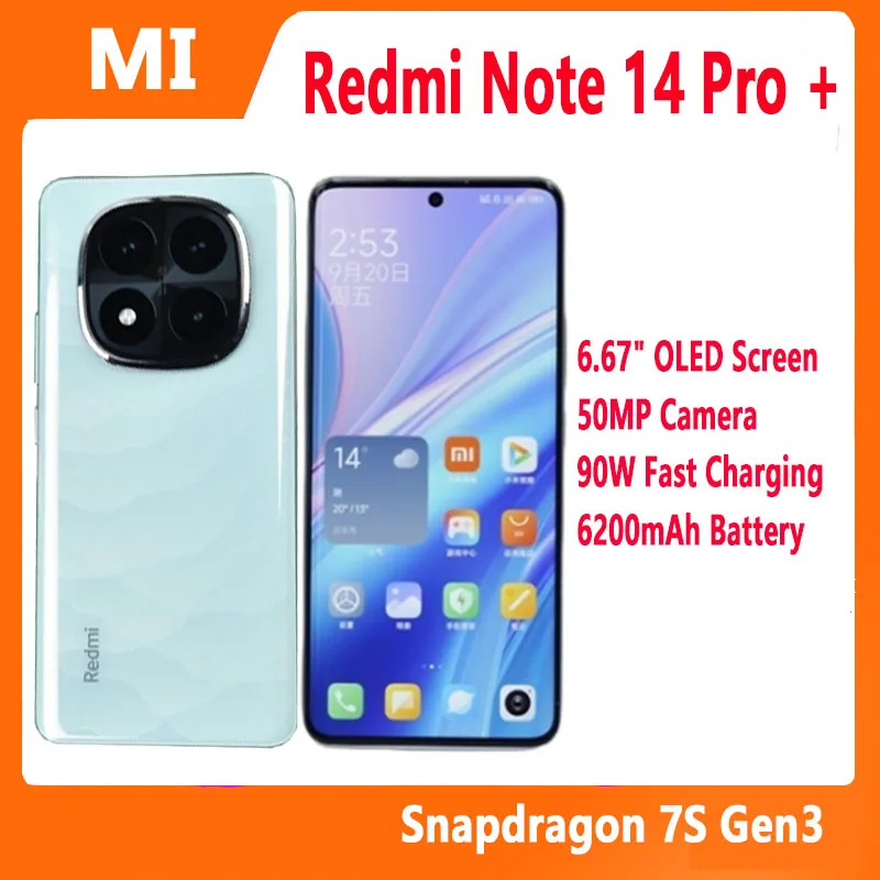 Original Xiaomi Redmi Note 14 Pro Plus 5G Smartphone 50MP OIS 6200mAh 120Hz 6.67