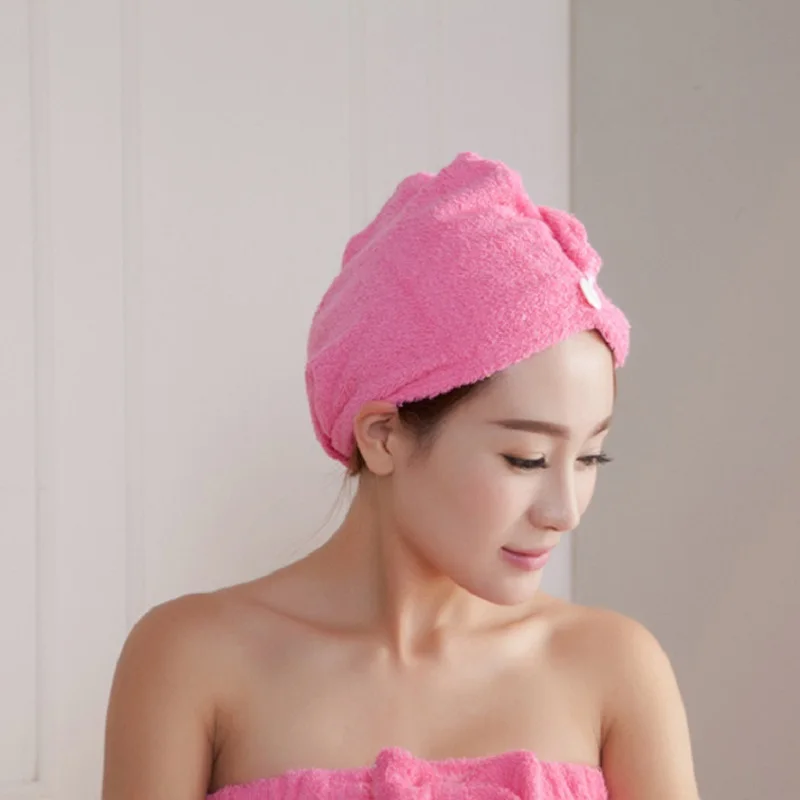 Microfiber Bath Towel Hair Dry Quick Drying Lady Bath towel soft shower cap hat for lady man Turban Head Wrap Bathing Tools