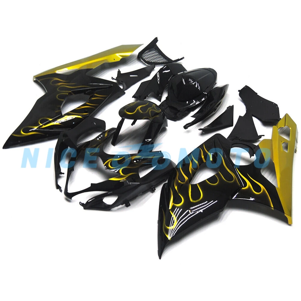 Bike bodys Housing For GSXR1000 2005 2006 K5  05 06 GSX-R1000 Yellow Flame Accessories Fairing Kit