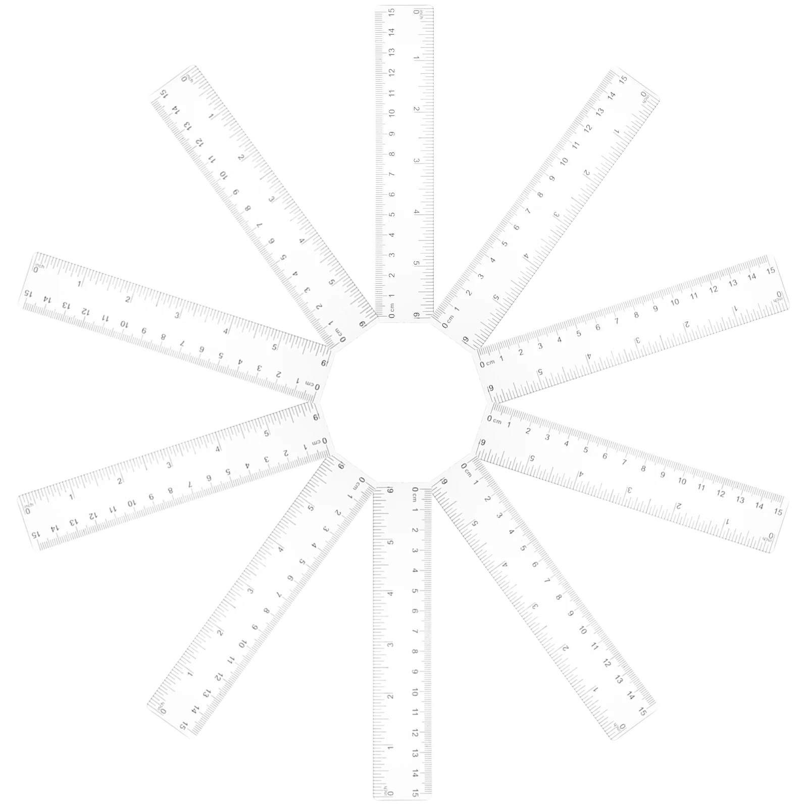 

10pcs Transparent Rulers Clear Plastic 15cm Straight Measuring Tools Dual Units Material Precise Markings Office