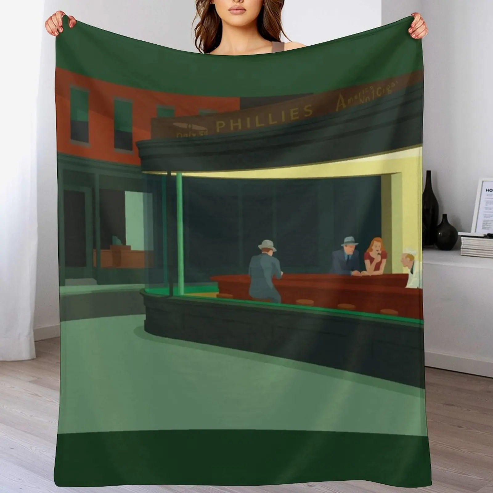 Edward Hopper's Nighthawks Painting Throw Blanket Single Soft Big Multi-Purpose For Baby Blankets