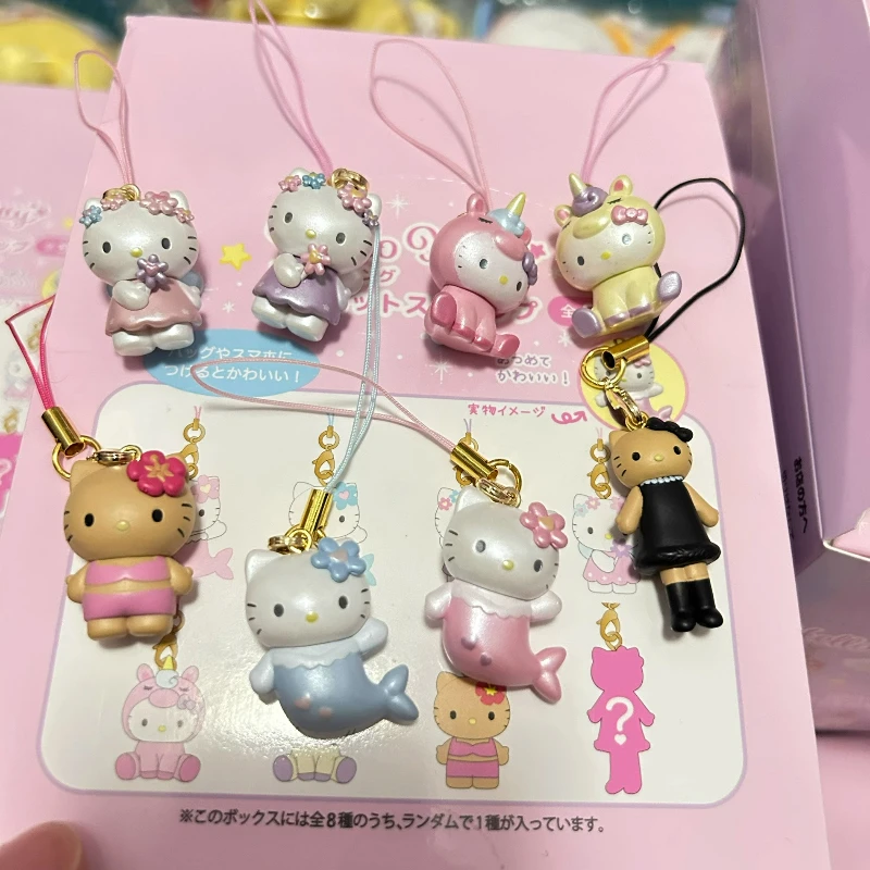 

Sanrio Hello Kitty Blind Box Toys Cute Mini Black Skinned Long Legs Единорог Русалка Kt Cat Кукла Подвеска Игрушки Коллекционные Украшения