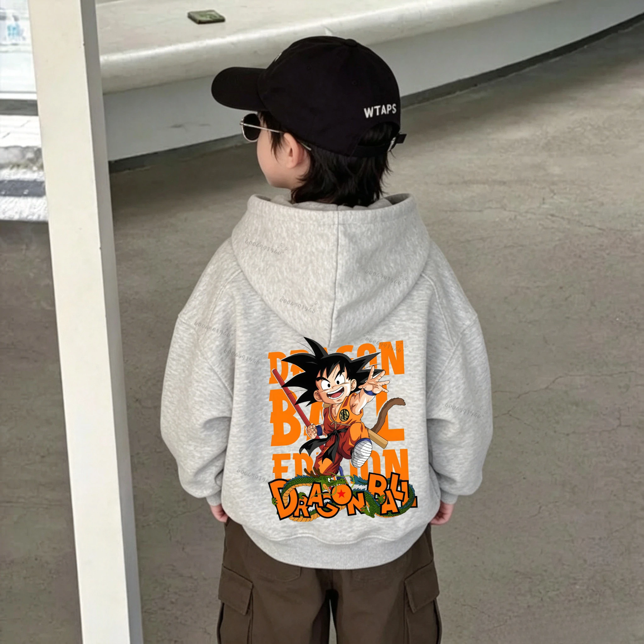 Dragon Ball Z Children's Comfortable Hooded Shirt - Retro Anime Loose Casual Comfortable Parent-Child Large Size Top
