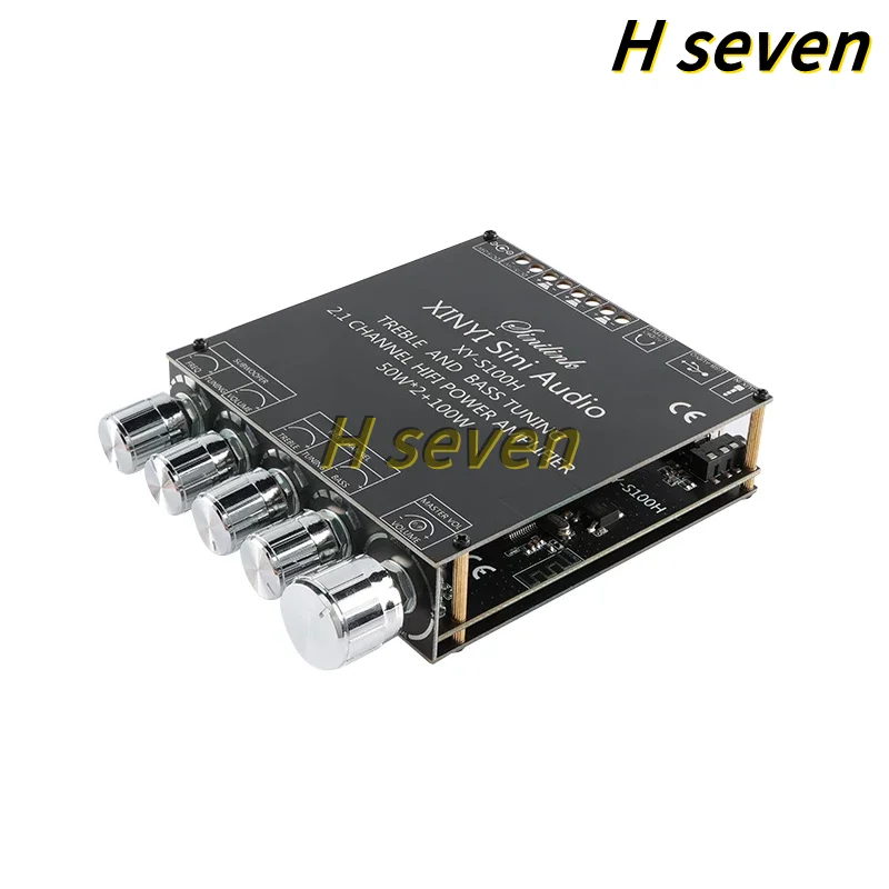1pcs/lot XY-S100L/H 50W*2 + 100W 2.1 Channel Bluetooth Audio Amplifier Board Module with Treble  Bass  Deep Bass