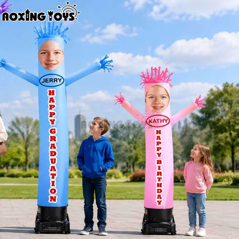 2/3/4M Custom Face Inflatable Sky Tube Man, Large Outdoor Advertising Human Air Dancer for Promotion, Events & Holiday Party