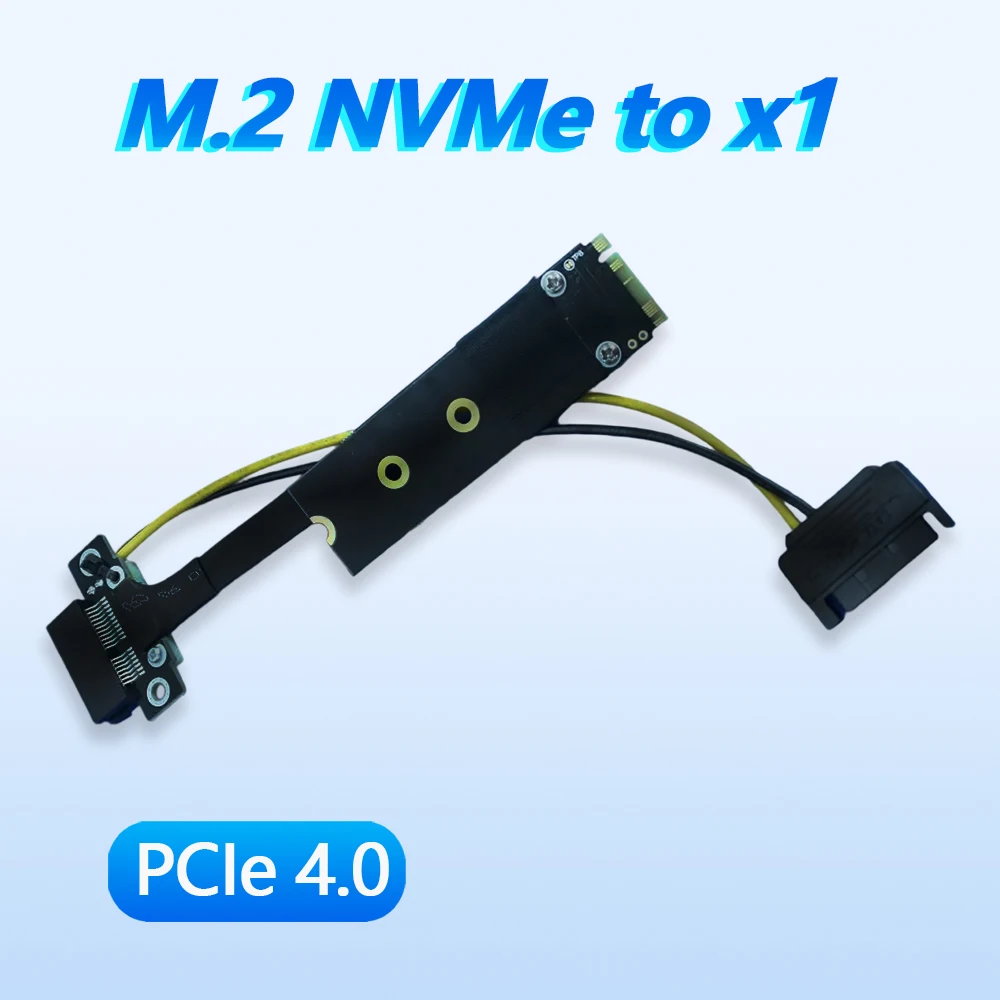 M.2 KeyM SSD To PCIe 3.0 4.0 X1 PCI-Express Adapter Riser Card Gen4 Cable for M2 NVMe Solid State Extension R41SF/R41JF for SSD