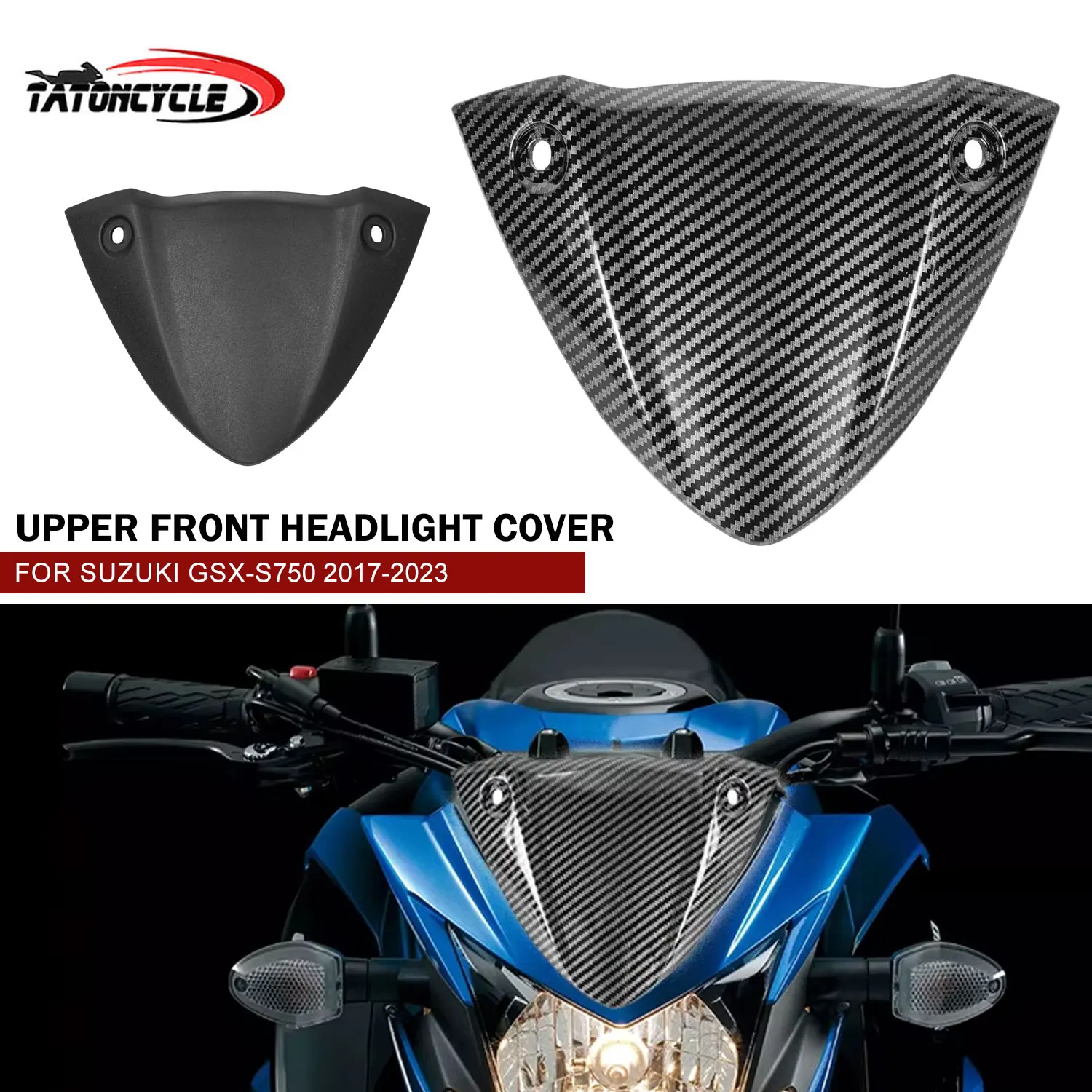 

Для Suzuki GSX-S750 2017-2023 2020 2021, верхняя передняя крышка из углеродного волокна, декоративная крышка для мотоцикла GSX-S GSX S750