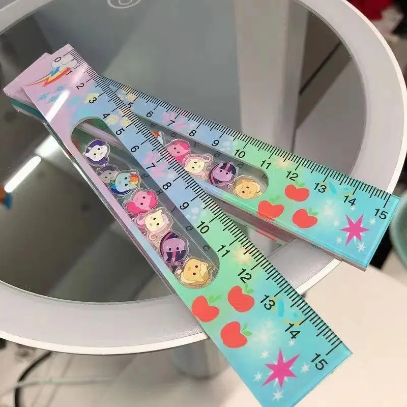 New Anime Kawaii Cute My Little Pony Ruler 15Cm Acrylic High Color Value Student Birthday Gifts Girlfriend Gifts Toys For Girls