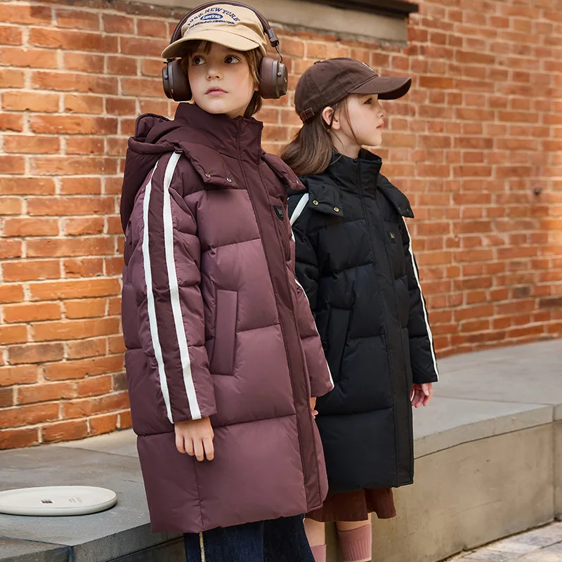 OLEKID 2025 Winter Children Girls Down Jacket Thick Warm Long Teenage Girl Down Jacket Coat 6-14 Years Kids Boy Parkas Outerwear