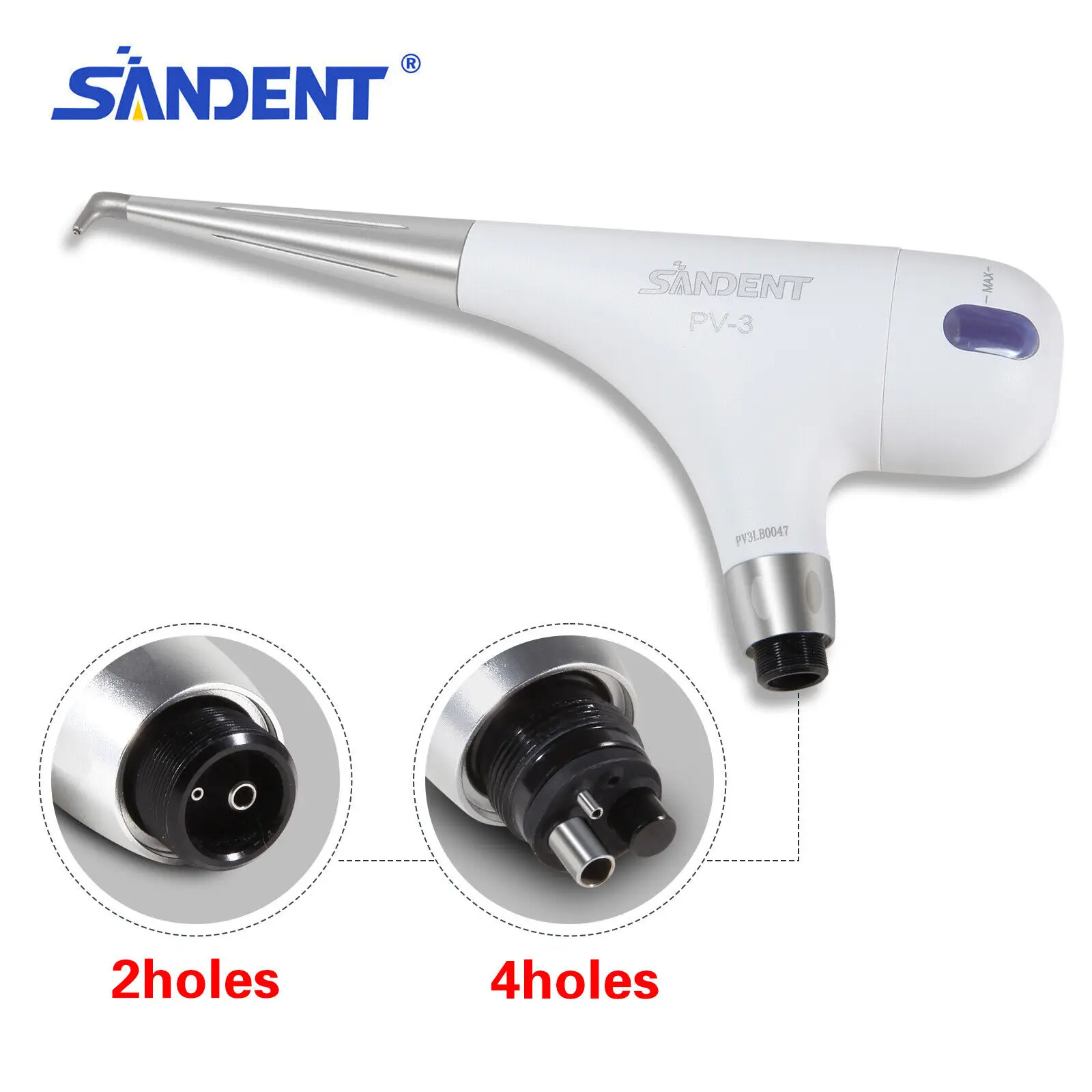 

Dental Air Flow Teeth Polishing Polisher Handpiece Hygiene Air Prophy Jet 2/4 Hole White Color