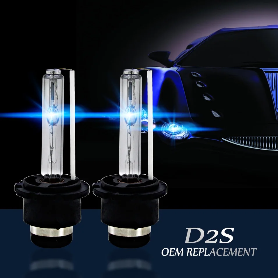 2pcs 35W HID D2S Xenon Light Bulbs Car Headlight 4300K 5000K 6000K 8000K 10000K 12000K Auto Headlamp