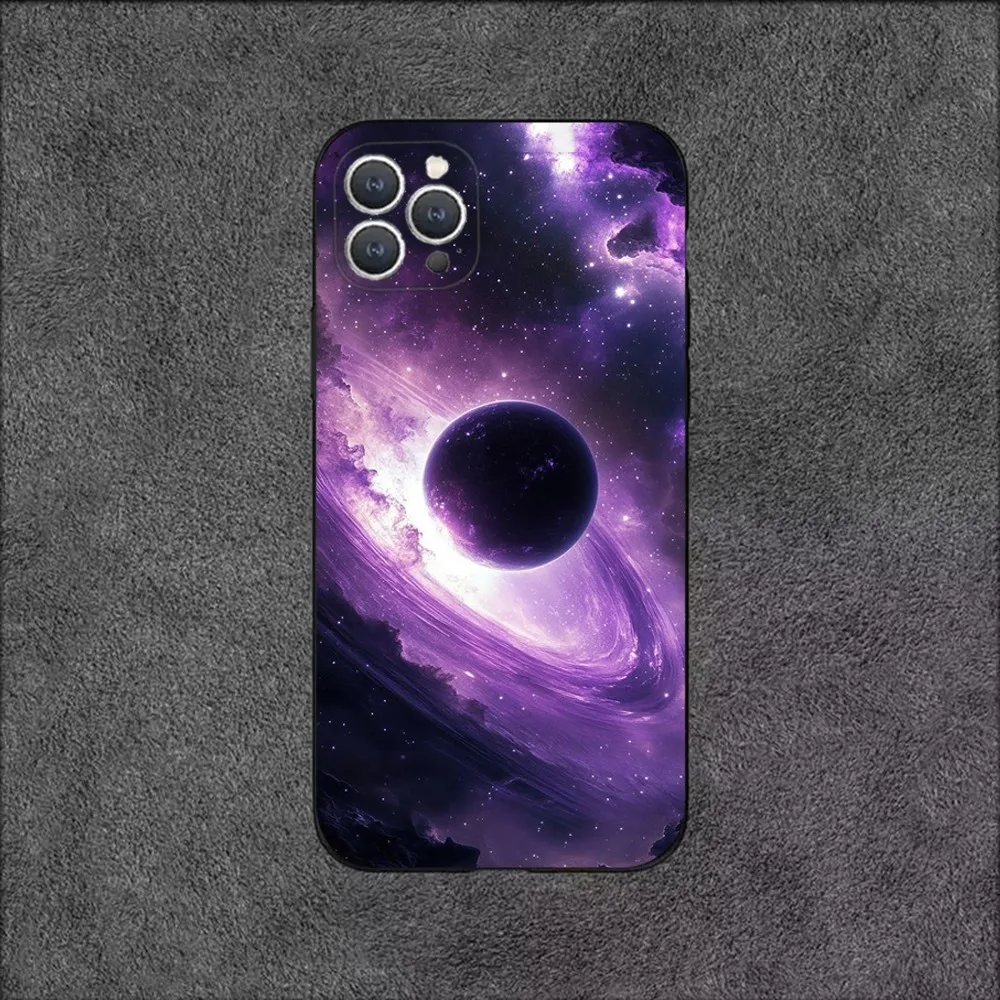 Space For Galaxy Universe Phone Case For iPhone 16,15,14,13,12,11,Plus,Pro Max,XS,X,XR,SE,Mini,8,7 Soft Silicone Black Cover - Image 4