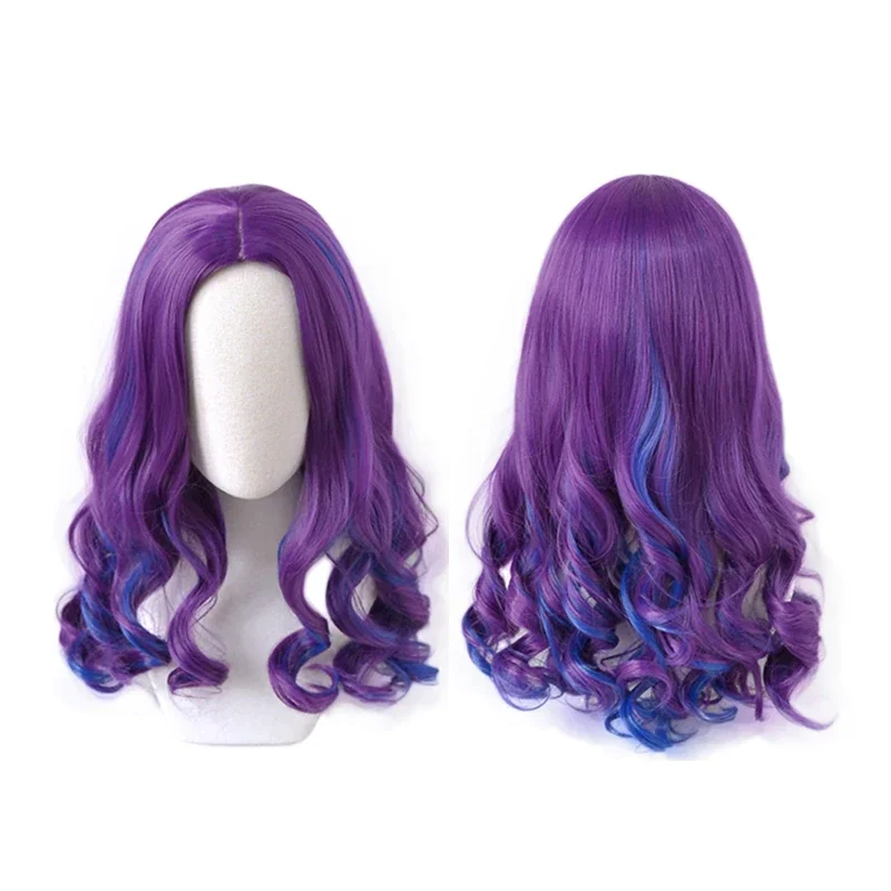 

Mal CosplayWig Descendants 3 Heat Resistant Synthetic Hair Women Fashion Curly Wigs Carnival Party Wigs + Wig Cap Halloween