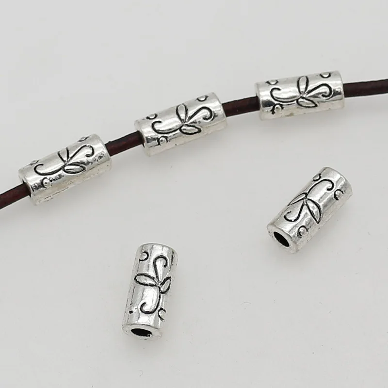 Entretoises métalliques manuelles de séparation en alliage de zinc, feuilles de vigne d'azole, perles de tube à intervalles, accessoires de bijoux de bricolage, 12x5mm, 20 pièces par lot