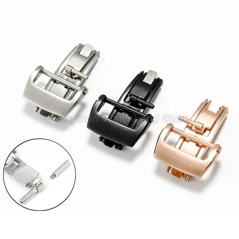 For Richard Mille Watch Accessories Black Silver Rose Special Stainless Steel Folding Clasp 20mm Hard Scratch Proof Non Fading