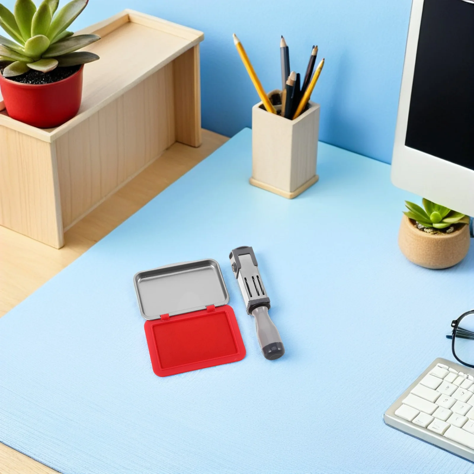 Tampon de Date auto-encreur, Compact et réglable, pour empreintes claires sur les fichiers, certificats, affaire, 1 ensemble, 1 ensemble