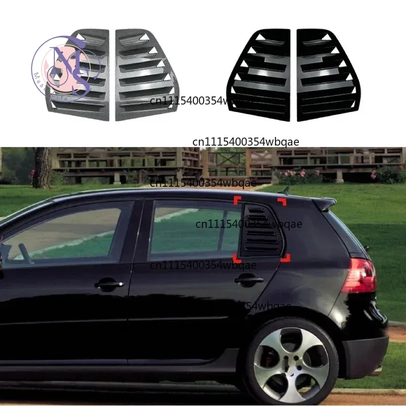 Rear Side Window Louver Vent Shutter Cover Trim Carbon Fiber Look For Golf MK5 5 Doors 2003-2010 Car Sticker