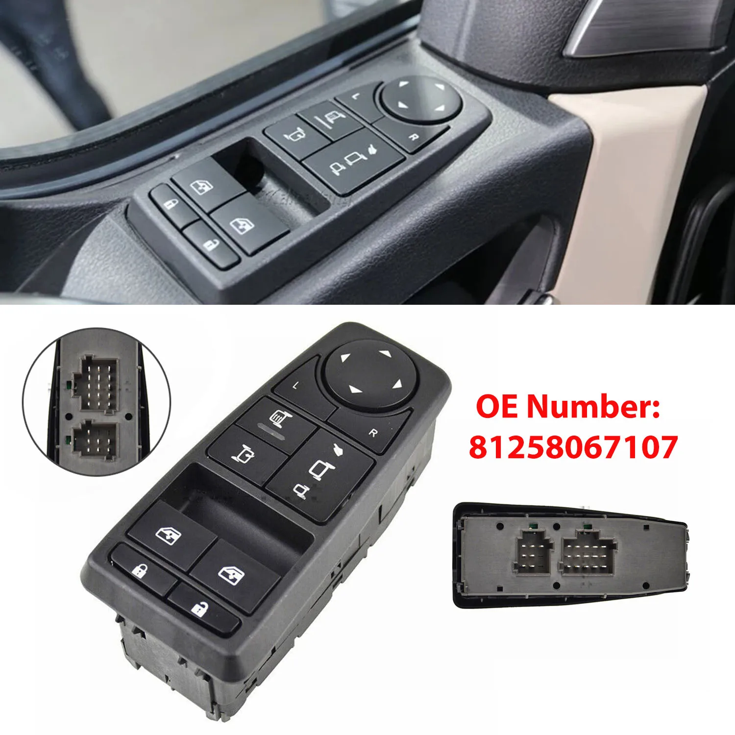 81258067107 New Auto Electric Power Master Window Control Switch Button For MAN TGS TGX High Quality Car Accessories