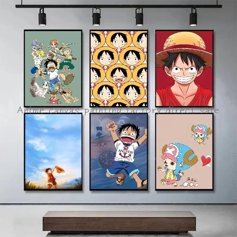 Anime One Piece Luffy Zoro Childhood Poster HD Canvas Painting Wall Modern Home Wall Decoration Hanging Painting Children\'s Gift