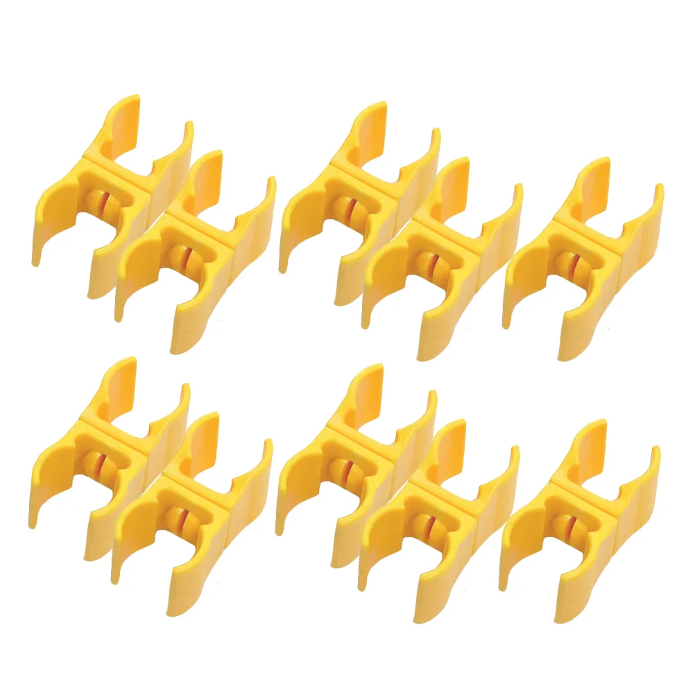 

10 Pcs Football Gear Training Obstacles Marker Sign Rod Buckle Basketball Clips Pole Waterproof Yellow for Sports Reusable