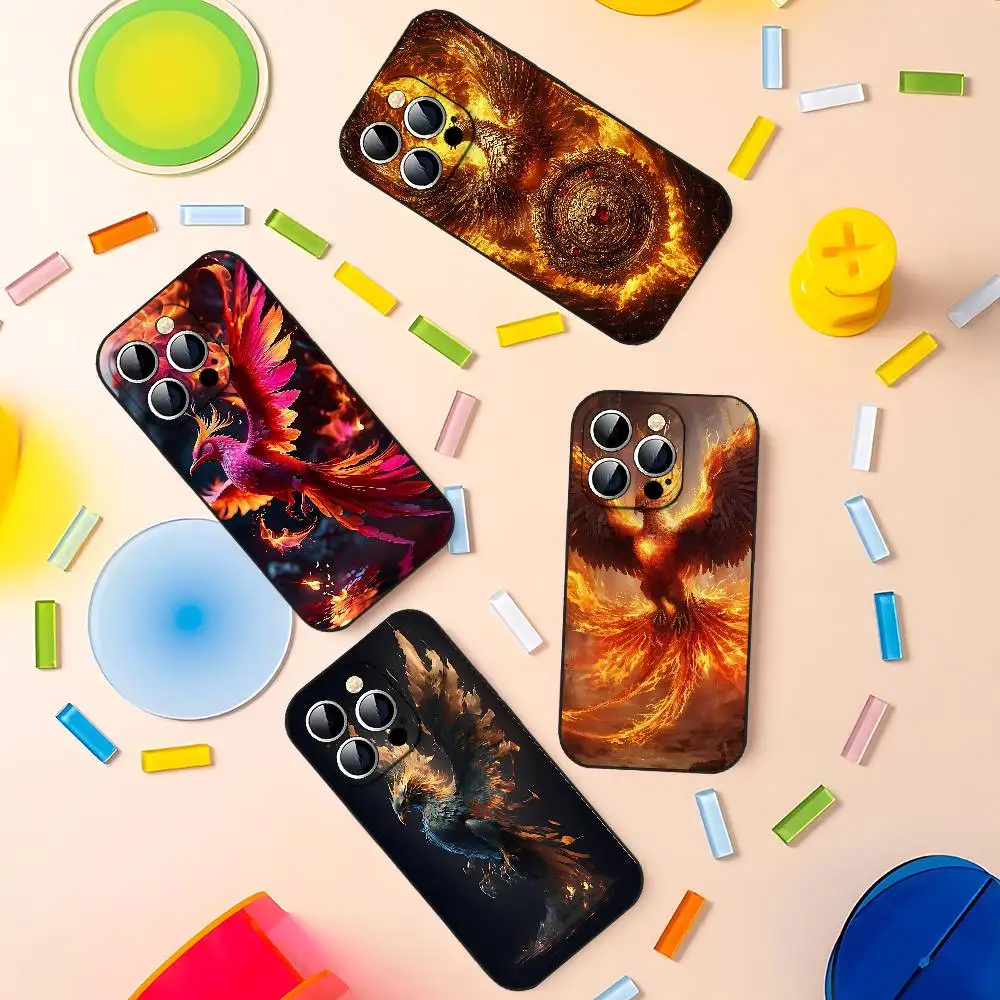 

Phoenix Black Phone Case That Fits For IPhone 17,16,15,11,13,14 Pro Max,Plus,X,Xr,Xs Max,13Mini