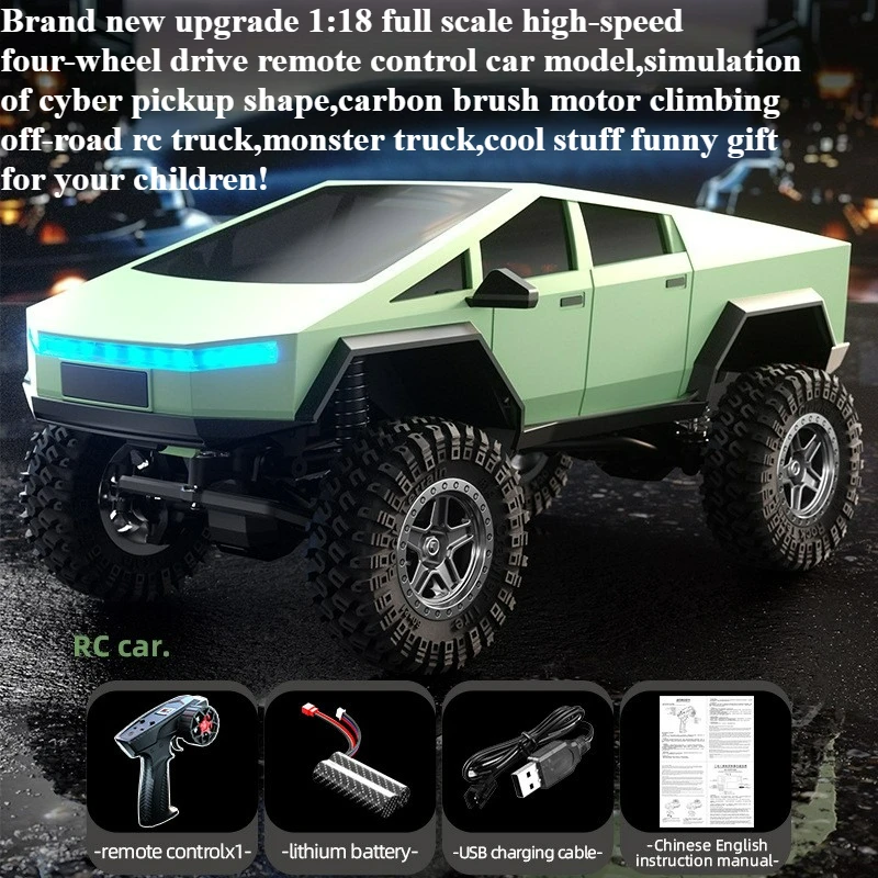 クールなおもちゃの車 面白いギフト-1:18 高速4WDブラシRCトラック、オフロードRCカー、リモコンカーのおもちゃ、子供向けのおもちゃ