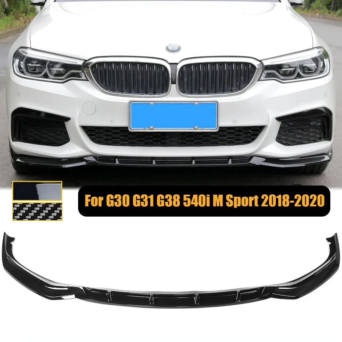 

For BMW 5-Series G30 G31 G38 540i M Sport 2018-2020 Front Bumper Lip Spoiler Splitter Body Kit Deflector Guards Car Accessories