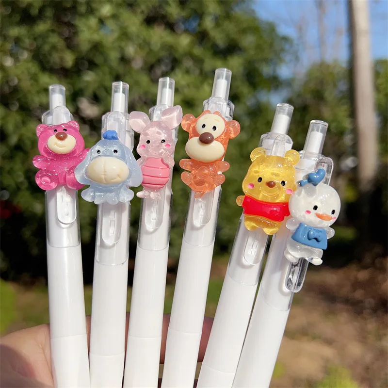 

6/12/24pcs Disney Gel Pens Lotso Pooh Bear Students Writing Signature Neutral Pen School Office Supplies Stationery Wholesale