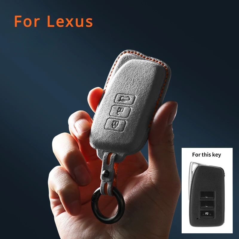 For Lexus NX IS RX ES GX LX LS UX GS 200 260 300 350 NX200 NX300 RX350 Suede Car Key Case Shell for Lexus 2/3 Buttons Keychain