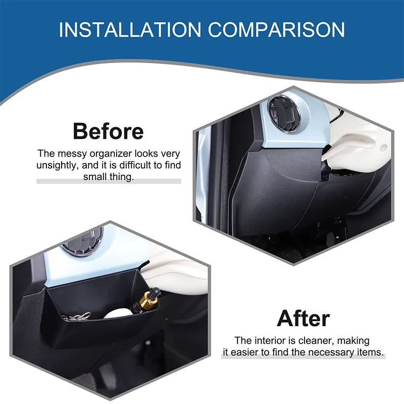 For Fiat 500 2010-2026 Car Dashboard Driving Position Storage Box Organizer Tray Coin Cell Phone Holder ABS Storage Accessories
