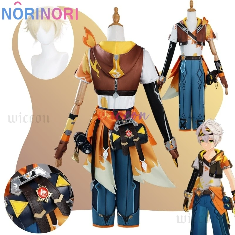 

New Skin Bennett Cosplay Game Genshin Costume Blazing Journey Bennett Uniform Halloween Party Play Outfits Accessories for Boys