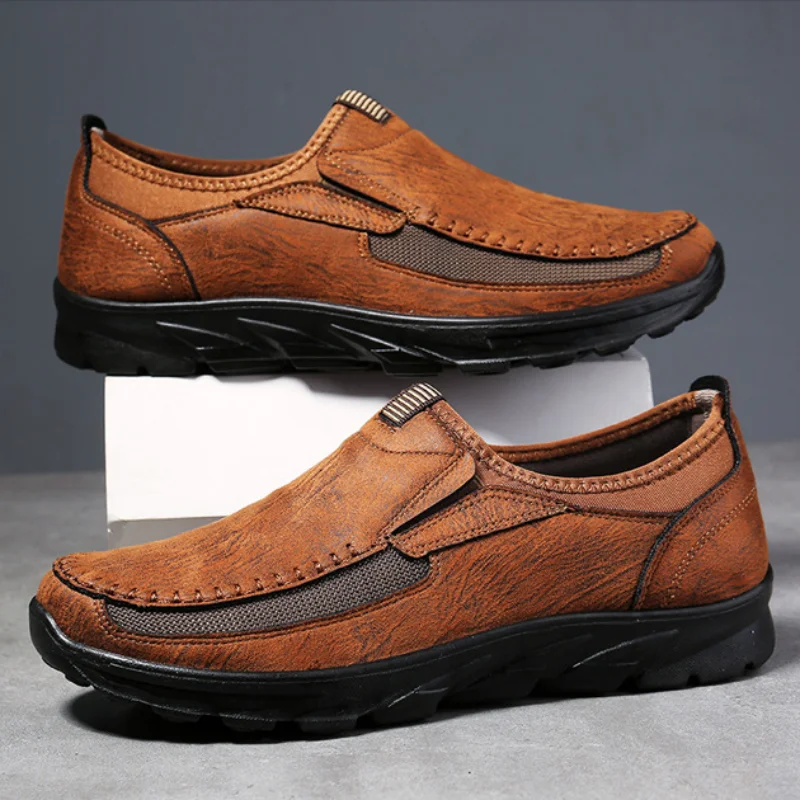

Men's Shoes 2025 Fashion Comfortable Leather Casual Shoes Handmade Retro Breathable Loafers for Men Sneaker Slip on Driving Shoe