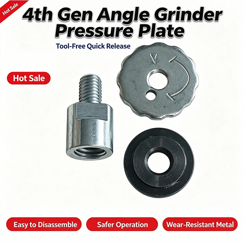 4th Gen Smile Face Flange Nut Kit  Universal Serrated Hand-Tighten Lock Nut, Hand Removable Grinding Disc Clamp Cover Set
