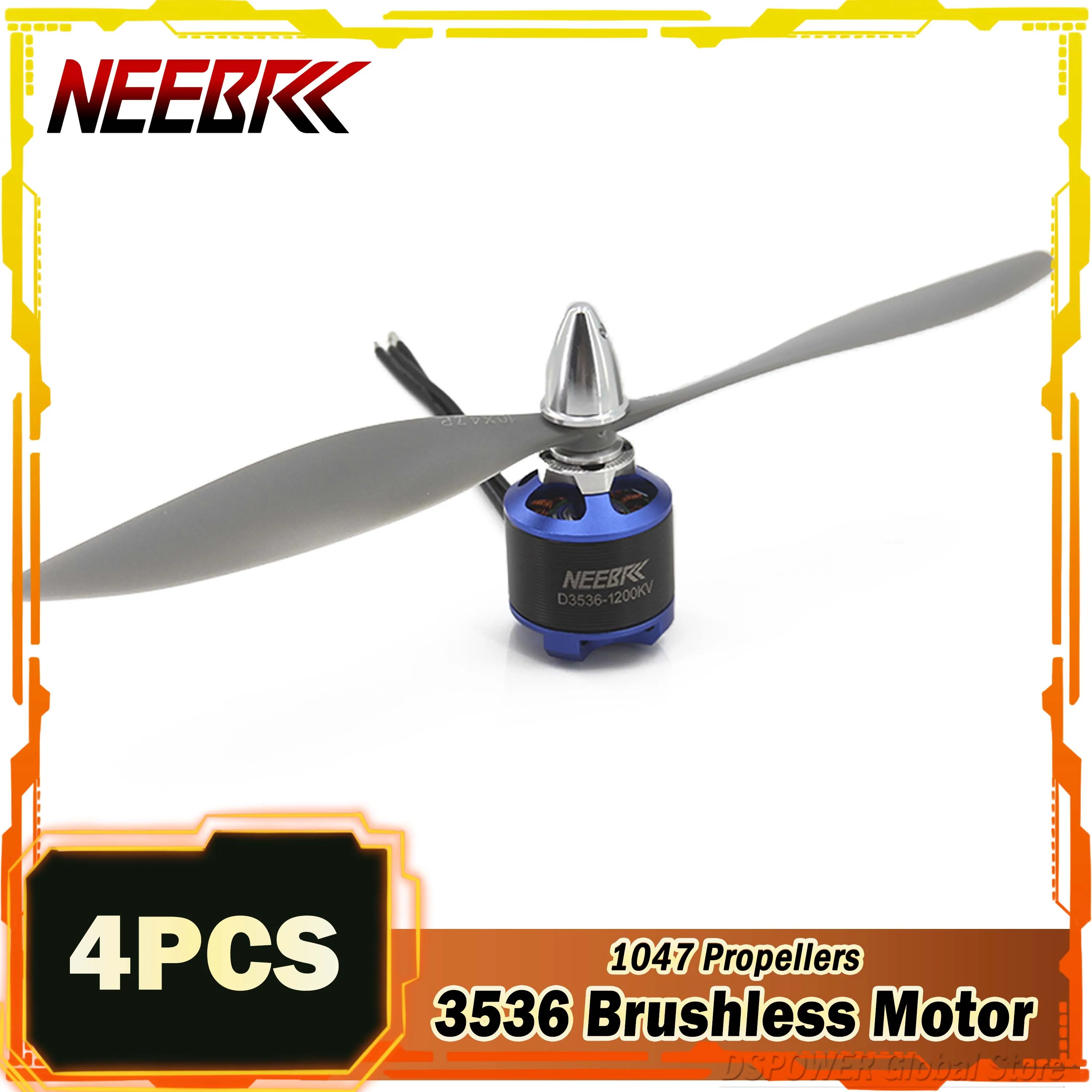 

NEEBRC 3536 1200KV RC Outrunner Brushless Motor 1047 Propellers CW CCW Blade for Fixed Wing Plane Aircraft Skysurfer FPV Glider