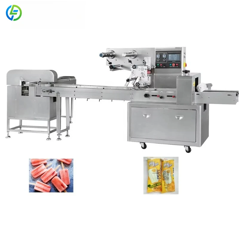 Plastic Film Automatic Ice Lolly Pop Cream Popsicle Pillow Packaging Sealing Wrapping Equipment Machine