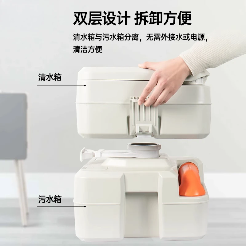 Outdoor Camping Portable Toilet RV Boat Flush Toilet 20 Liters