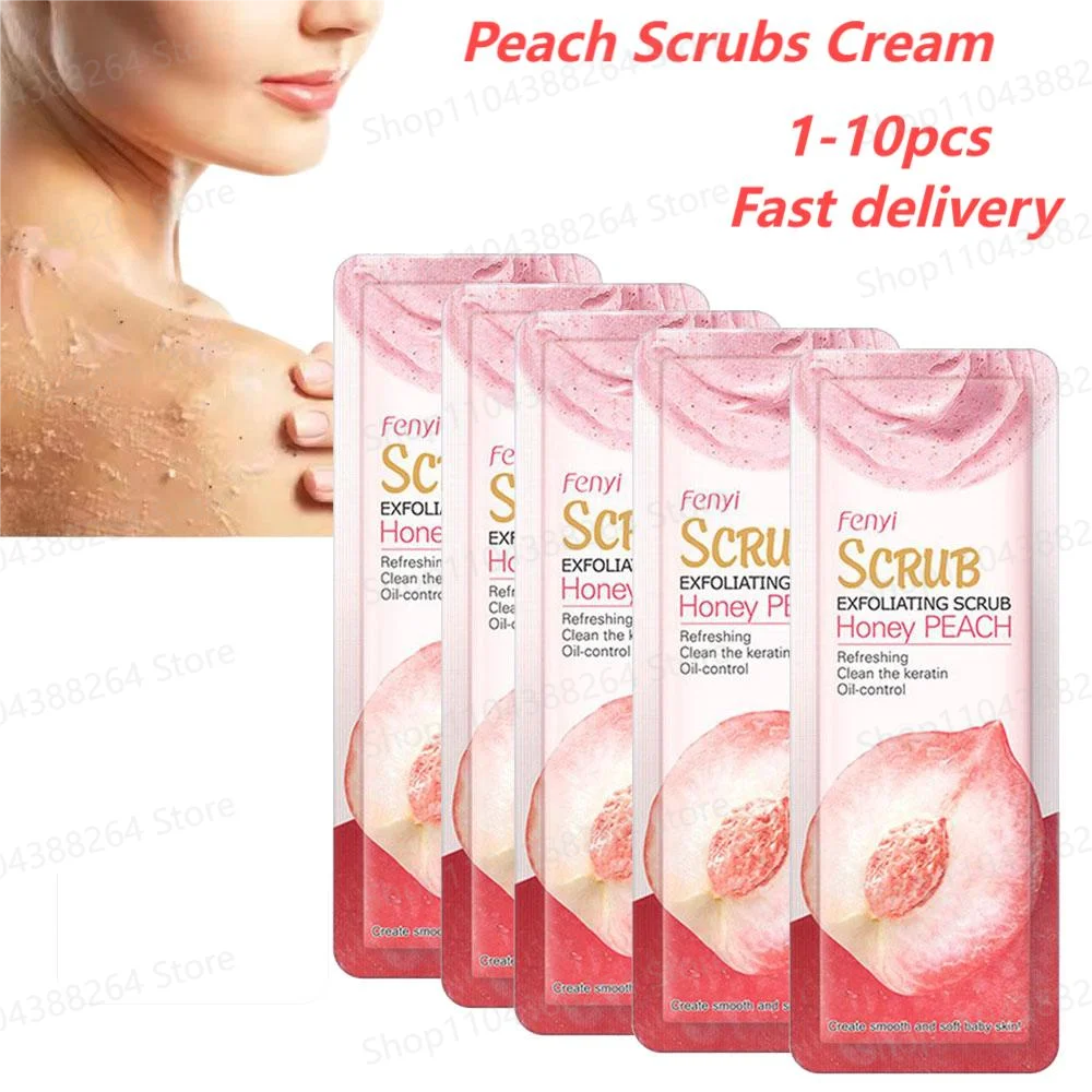 1-10pcs Peach Scrubs For Women Peach Scrub Cream Repairing skin Moisturizing Clean Cutin Refine pore Exfoliating Scrub Body Care