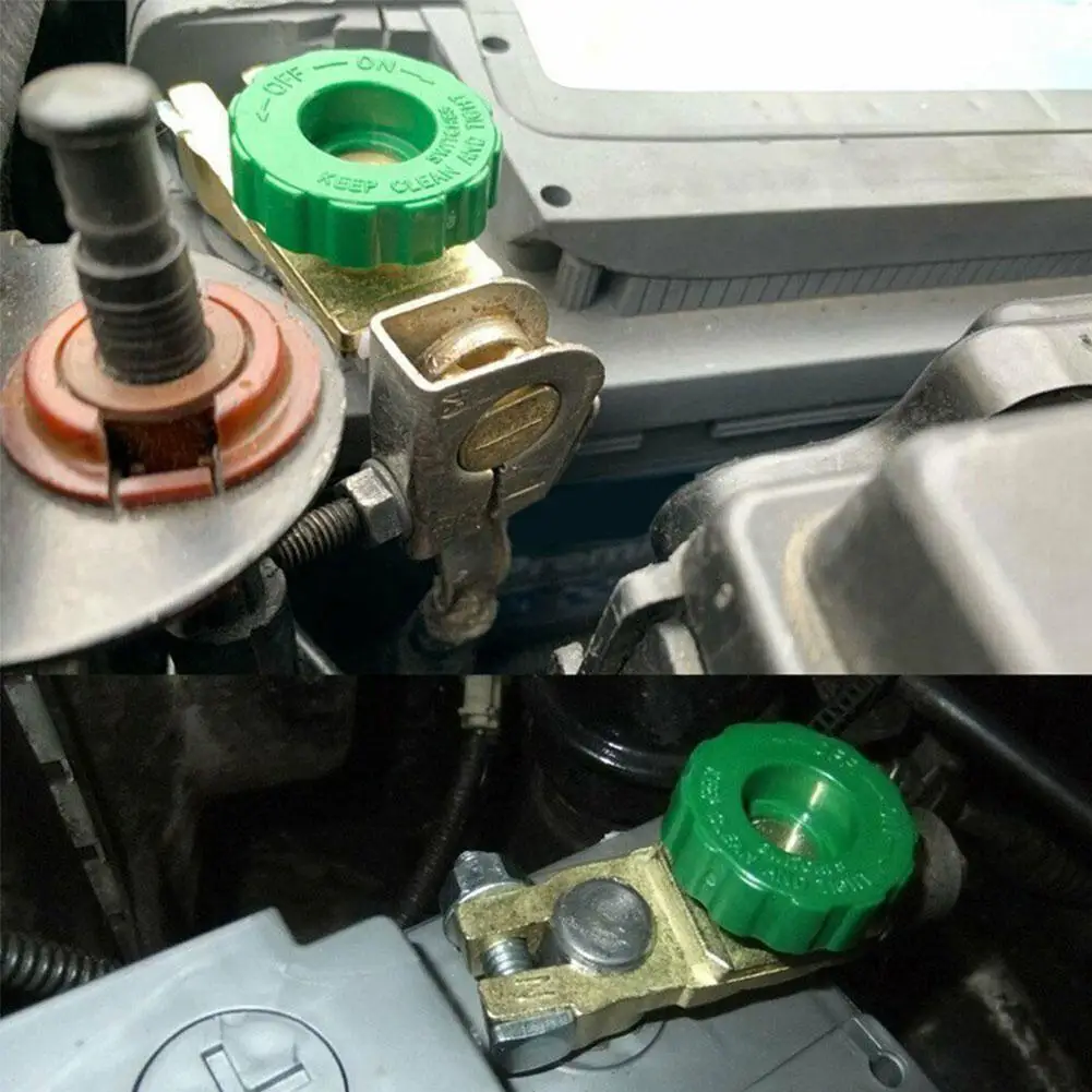 Heavy Duty Battery Disconnect Switch 12V/24V 17MM Green Negative Terminal Isolator for Car Truck RV Marine Power Cut Off Switch