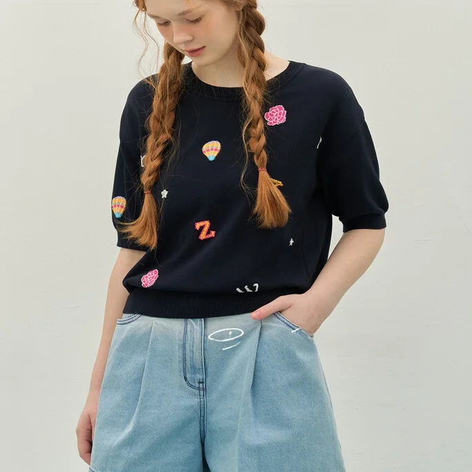 

Вязаный круглый трикотаж для похудения Ne Hollow out ort Sve Безопасный эластичный трикотаж Повседневный удобный корейский топ