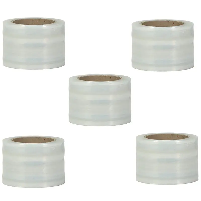 A96K-5Pcs 3 CM Narrow Banding Stretch Wrap Film Clear/Non-Transparent,Clear Plastic Pallet Shrink Film,200 Metre Long