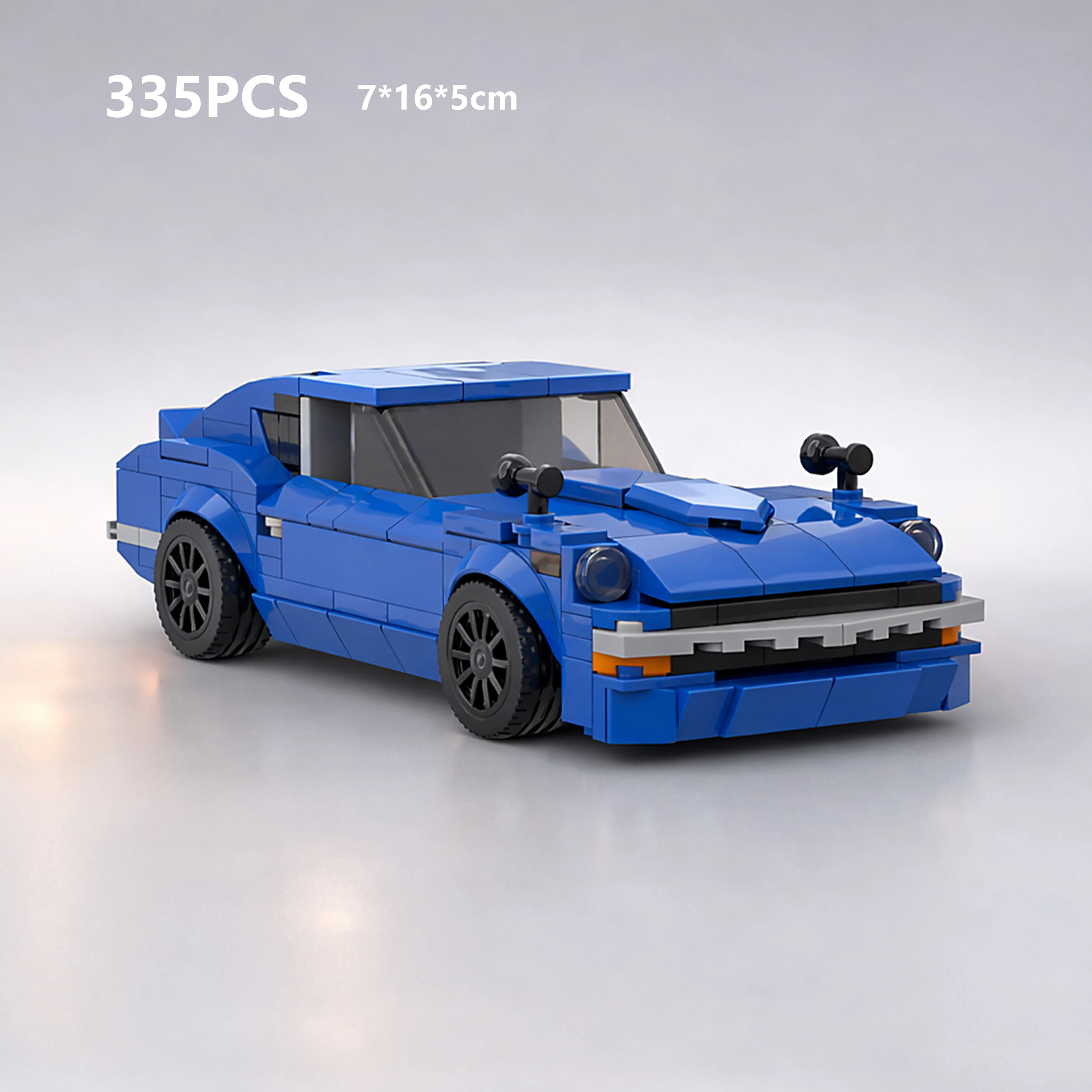 

MOC 240Z Style Sports Car 335PCS 8 Stud Wide Small Bricks Building Blocks Model DIY Assembly Display Toy Gift