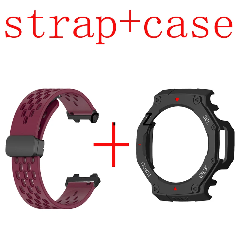 Watchband Strap For Huami Amazfit T-Rex 3 Watch Cover Protective Case Replacement Band for Amazfit TRex 3 Bracelet Frame Bezel