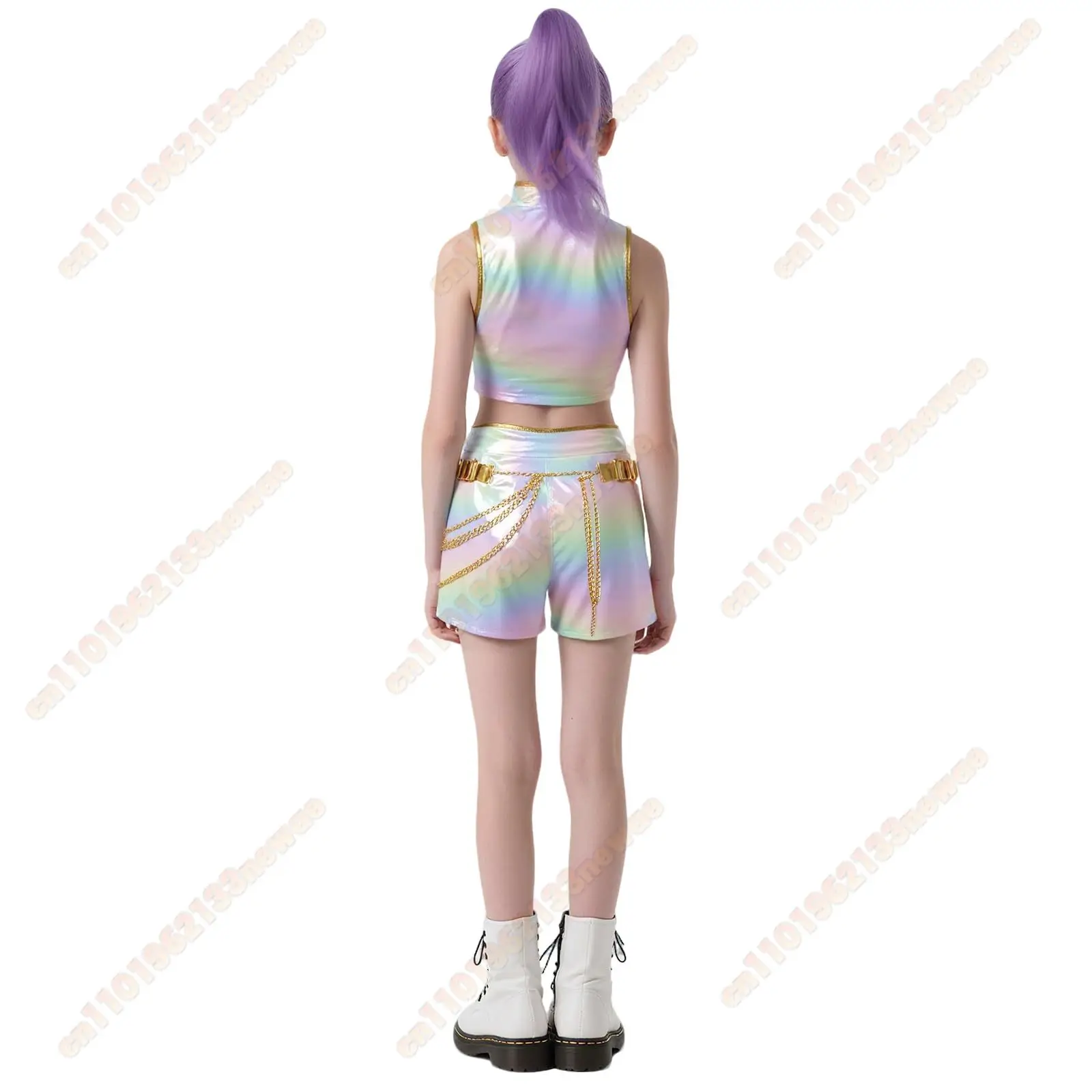 Huntrix Rumi Mira Zoey Cosplay Costume Wig Stage Uniform Top Skirt KPOP Superstar Demon Hunters Kids Women Set Halloween