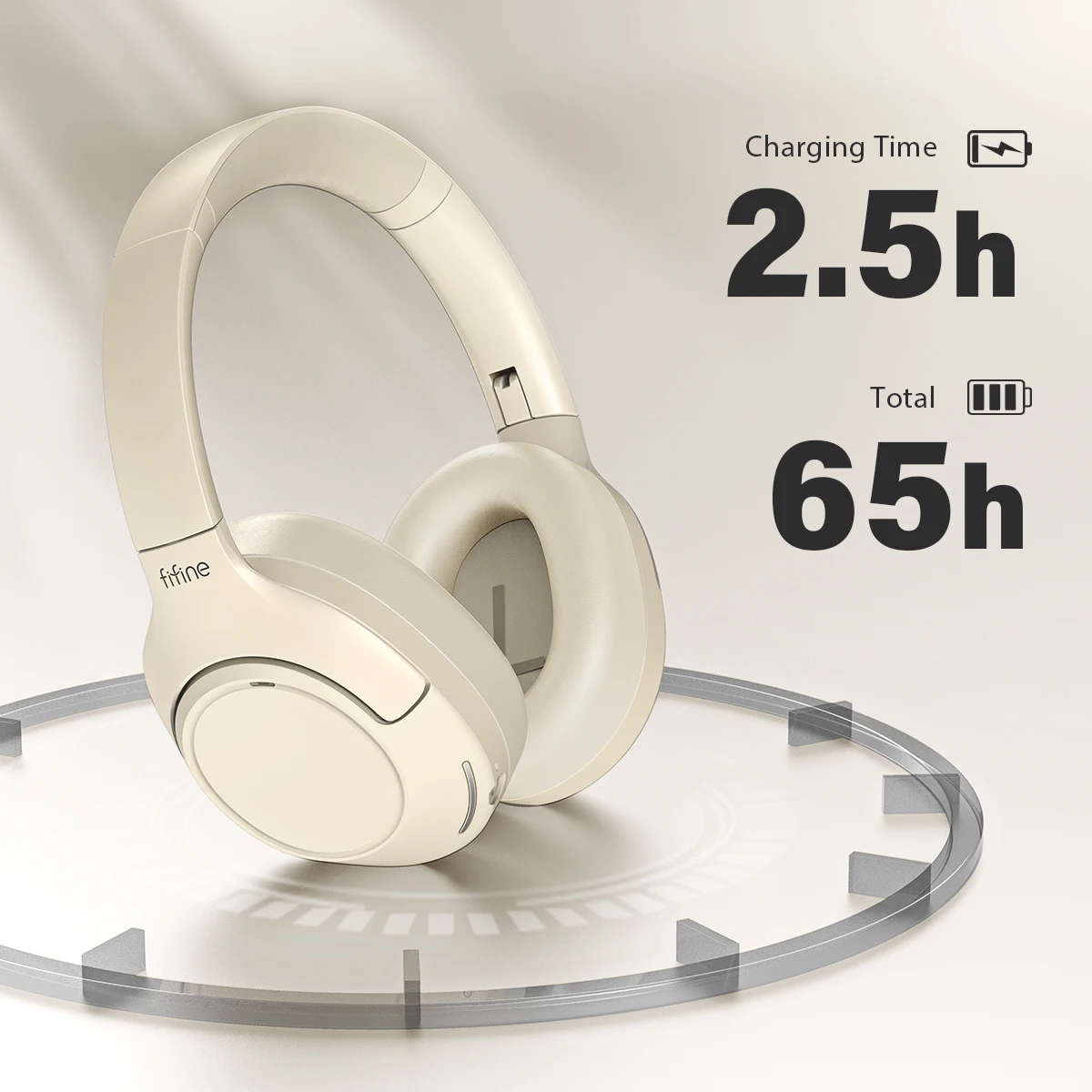 FIFINE Bluetooth Wireless Headphones for Phone/Pad,Over Ear Headset  with Active Noise Cancelling for Music/Game,Portable,65H-X3