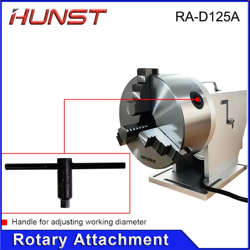 Hunst طاولة العمل الدوارة تشاك قطر 125 مللي متر مرفق دوار مع سائق DM5042 لآلة الوسم بليزر الألياف CO2 UV